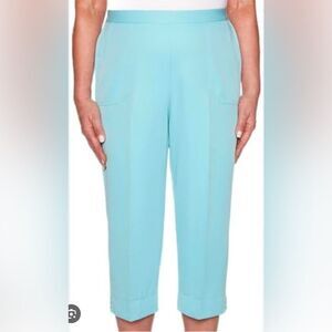 Alfred Dunner Catalina Island aqua capri pants size 14p